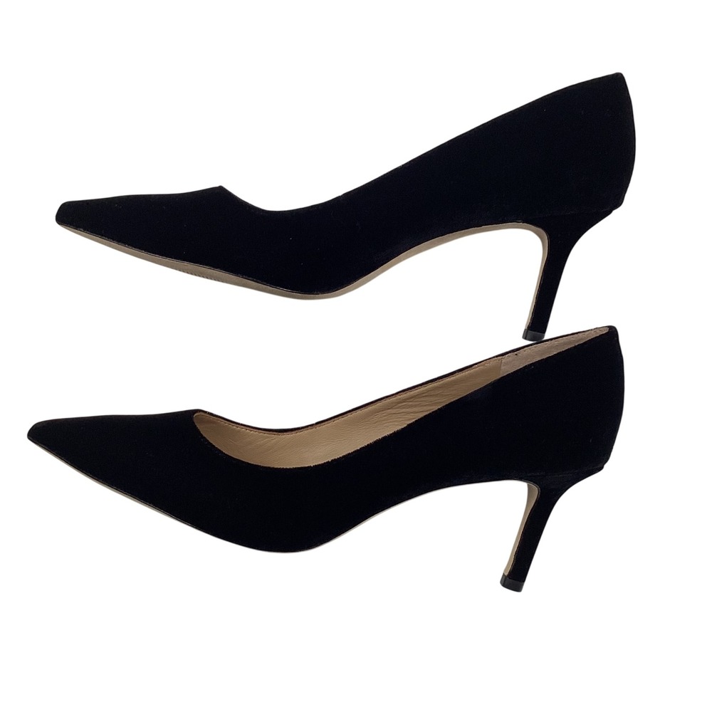 Lauren Ralph Lauren Black Velvet Pointed Toe Pumps RLL Logo Heels Womens 11B - Picture 8 of 16